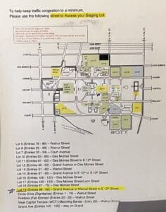 Staging Map for Iowa State Fair Parade