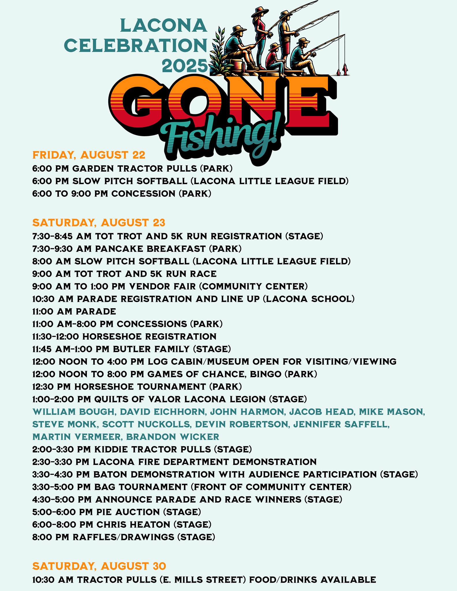 Lacona Celebration Schedule